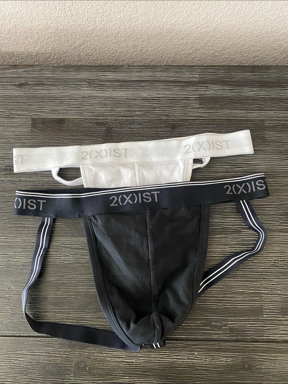 2xist Men's Jockstraps in Black and White - Dual Pack M